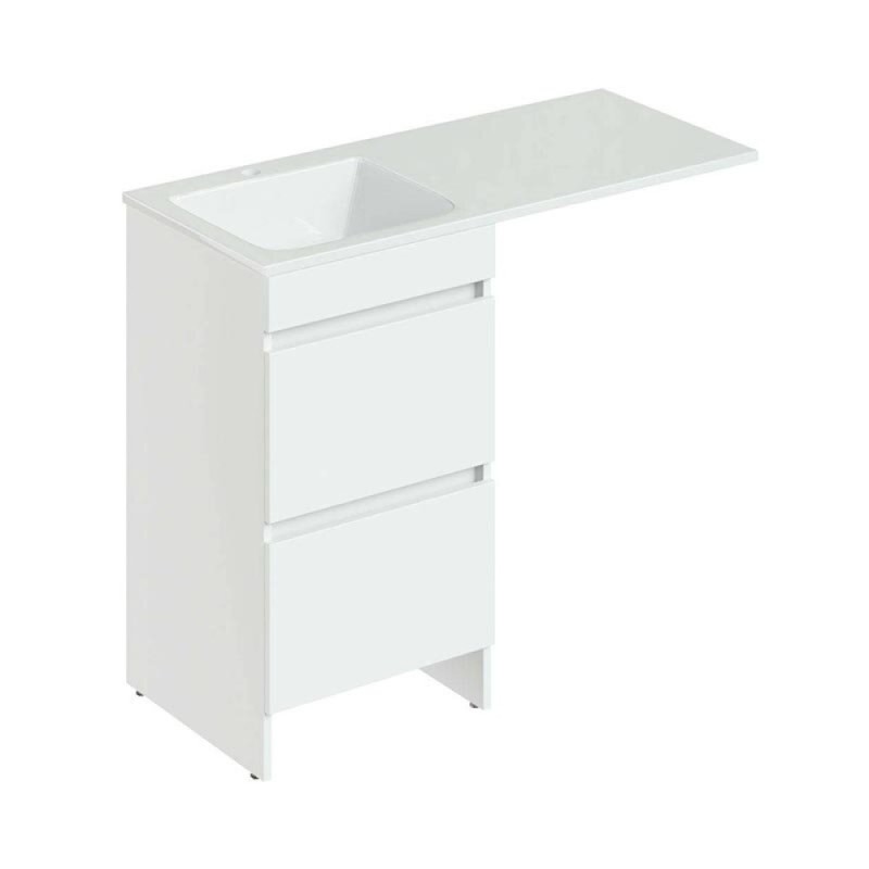 Раковина Orange Камилла 110 см, из искусственного камня, чаша слева, белая, ST-110RAL