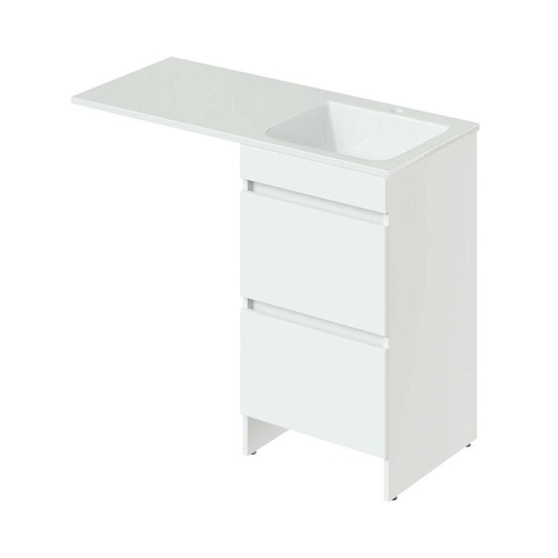 Раковина Orange Камилла 110 см, из искусственного камня, чаша справа, белая, ST-110RAR