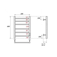 Полотенцесушитель электрический Apextermo Stella ST00164WM, ширина 40 см, высота 60 см, диммер справа, цвет белый матовый