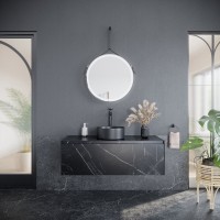 Тумба под раковину Sancos Stone 120, подвесная, Nero Marquina (черный мрамор), ST120NM