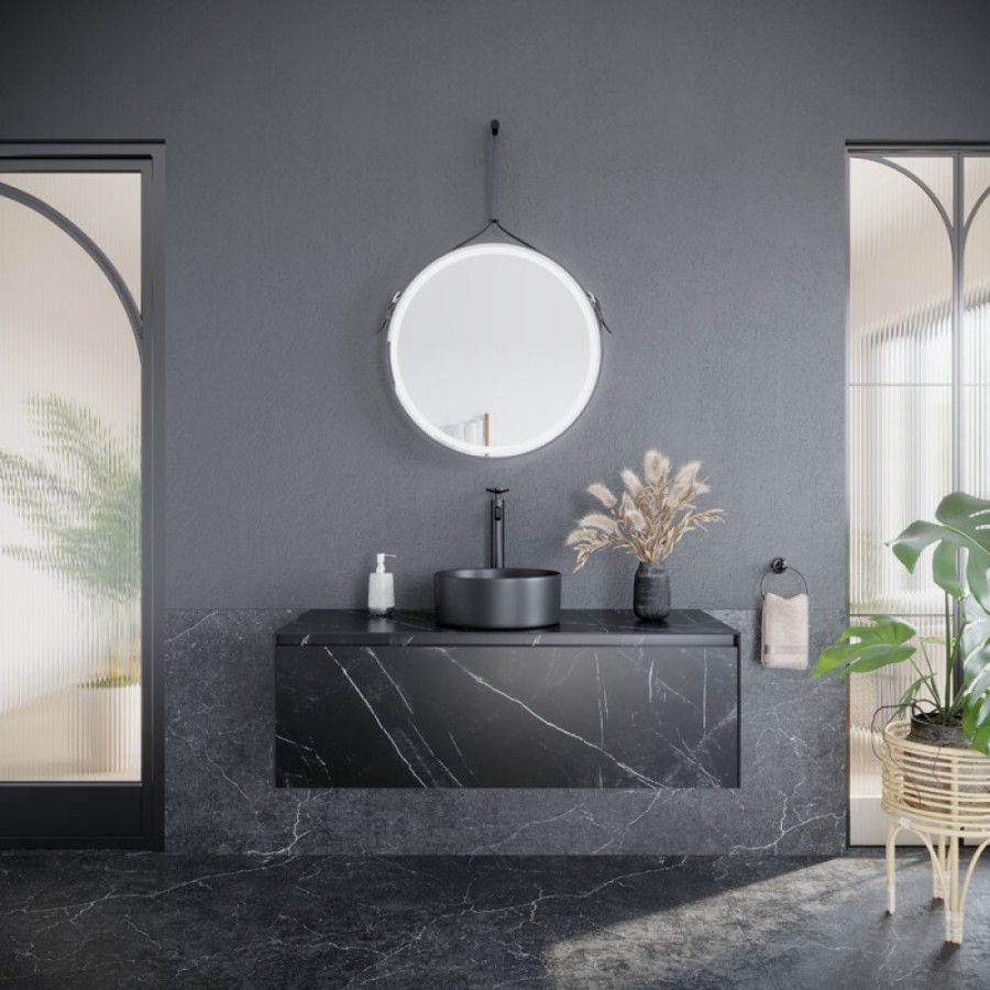 Тумба под раковину Sancos Stone 120, подвесная, Nero Marquina (черный мрамор), ST120NM