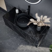 Тумба под раковину Sancos Stone 120, подвесная, Nero Marquina (черный мрамор), ST120NM