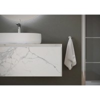 Тумба под раковину Sancos Stone 120, подвесная, Statuario White (белый мрамор), ST120SV