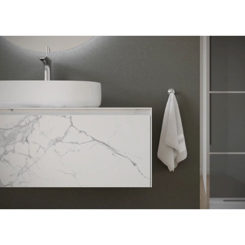 Тумба под раковину Sancos Stone 120, подвесная, Statuario White (белый мрамор), ST120SV
