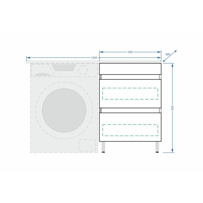 Тумба под раковину Stella Polar Мадлен 120 SP-00000406 Белая