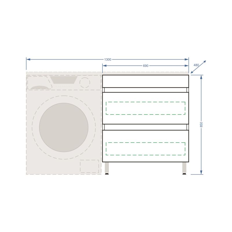 Тумба под раковину Stella Polar Мадлен 130 SP-00000475 Белая
