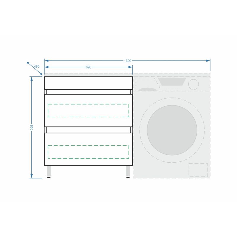 Тумба под раковину Stella Polar Мадлен 130 SP-00000475 Белая