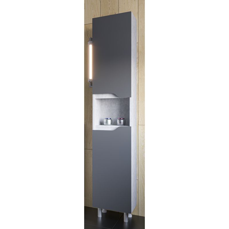 Шкаф пенал Stella Polar Абигель 35 SP-00001036 Серый Цемент