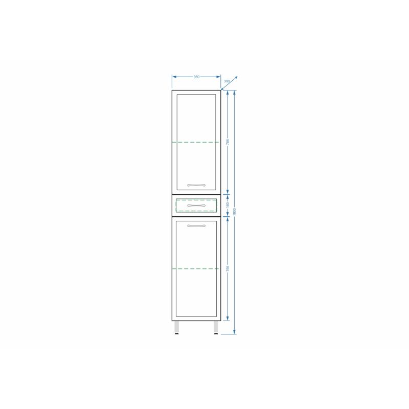 Шкаф пенал Stella Polar Концепт 36 SP-00000145 Белый