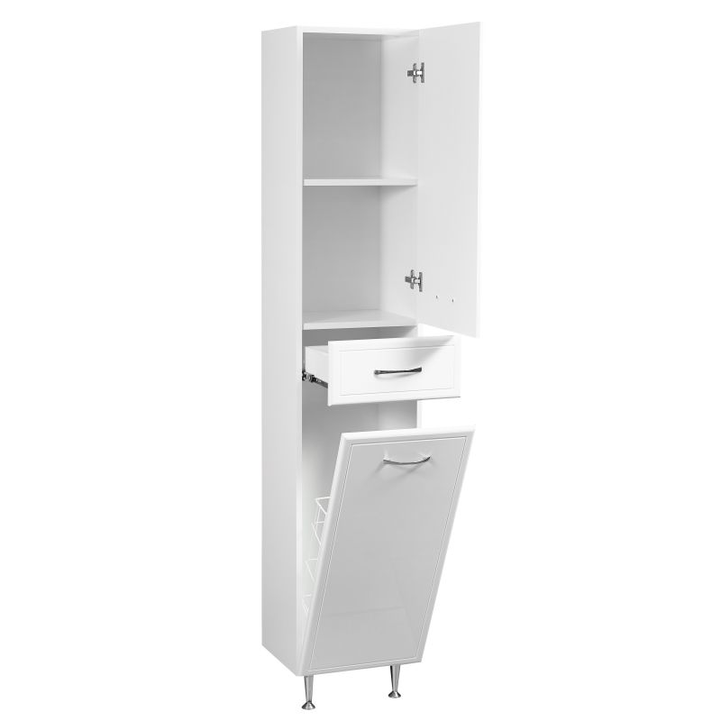 Шкаф пенал Stella Polar Концепт 36 SP-00000146 с бельевой корзиной Белый