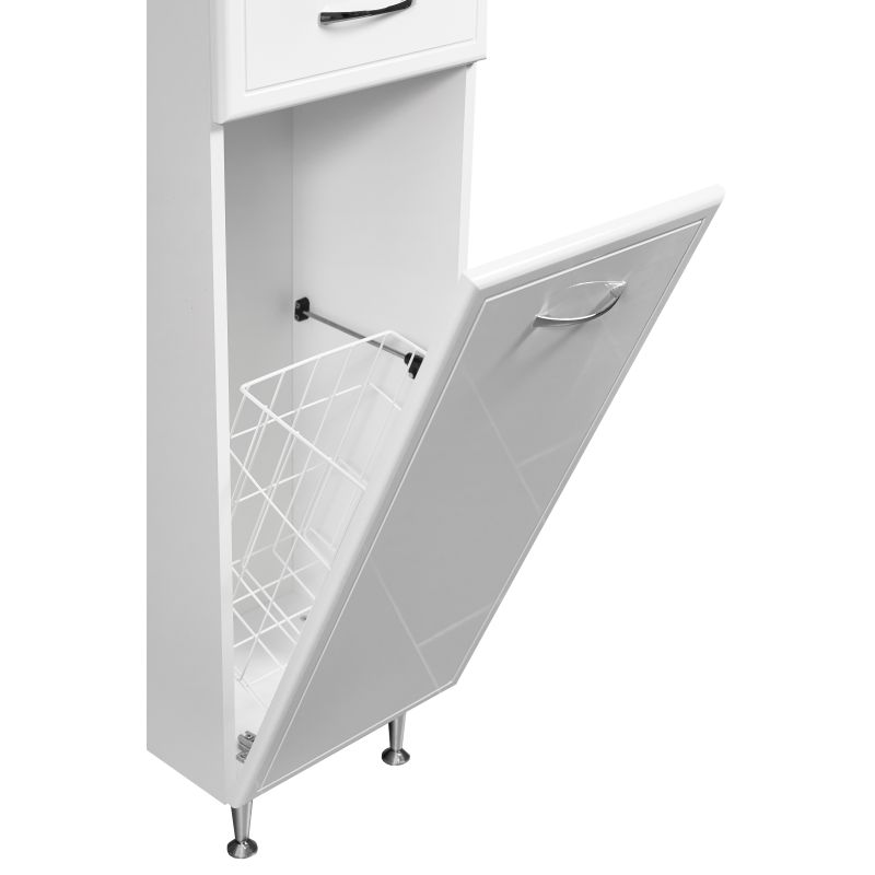 Шкаф пенал Stella Polar Концепт 36 SP-00000146 с бельевой корзиной Белый