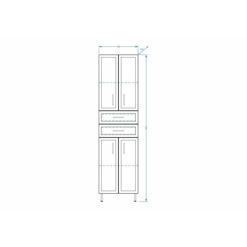 Шкаф пенал Stella Polar Концепт 48 SP-00000149 Белый
