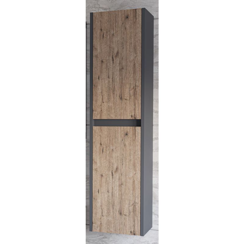 Шкаф пенал Stella Polar Эвита 30 SP-00001058 подвесной Дуб Веллингтон Темно-серый