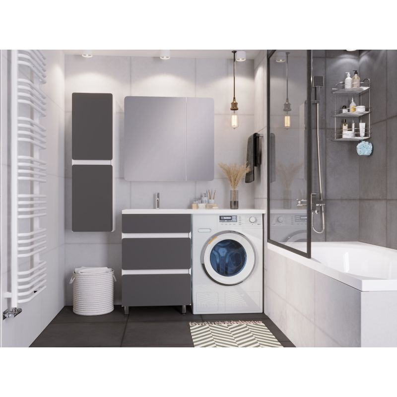 Шкаф пенал Stella Polar Корделия 35 SP-00001042 подвесной Серый Белый