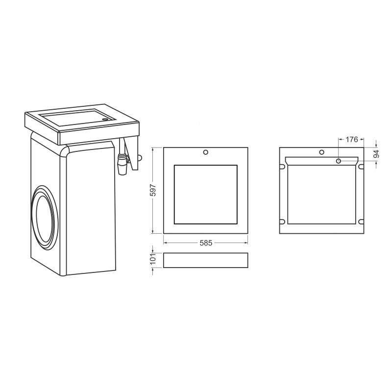 Раковина Stella Polar Футур 60 SP-00000464 на стиральную машину Белая