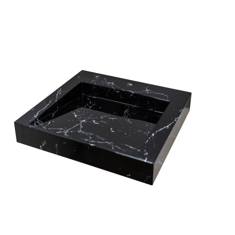 Раковина Stella Polar Берта 60 SP-00001403 на стиральную машину Черный мрамор