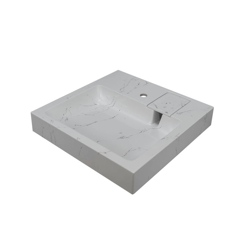 Раковина Stella Polar Солярис 60 см SP-00001405 белый мрамор