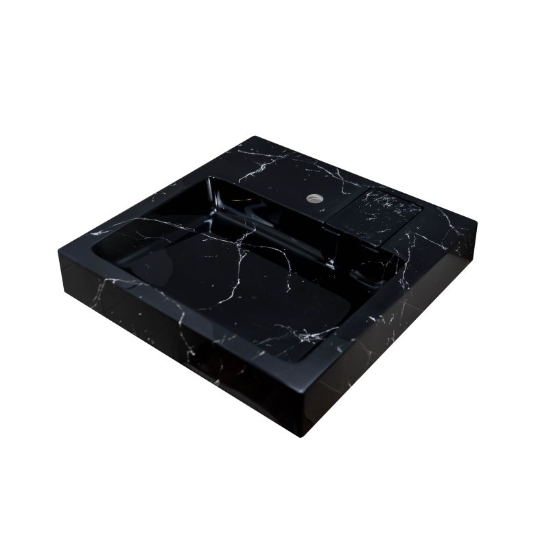 Раковина Stella Polar Солярис 60 см SP-00001404 черный мрамор