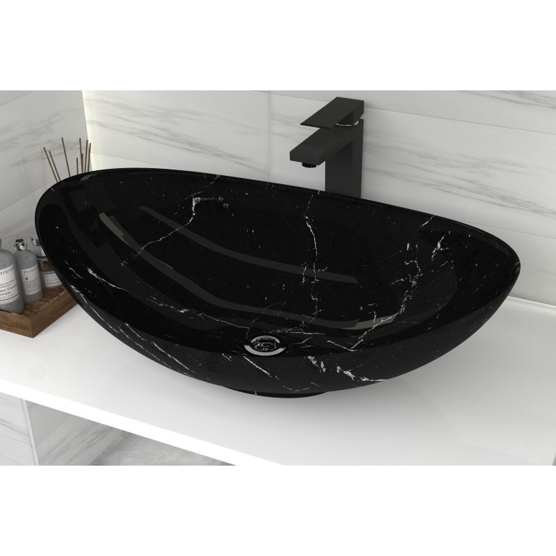 Раковина-чаша Stella Polar Орион 58 SP-00001055 Черный мрамор