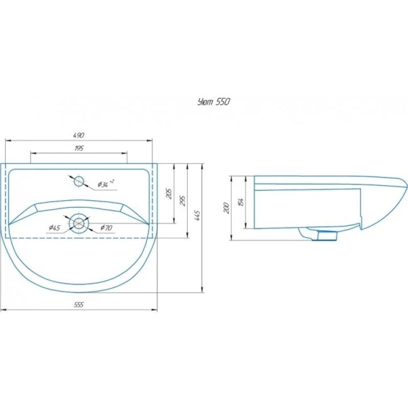 Раковина Stella Polar Rosa Уют 55 SD-00000065 Белая
