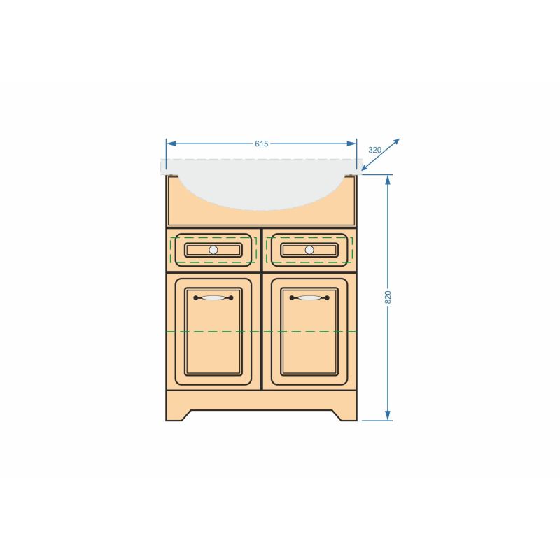 Тумба под раковину Stella Polar Кармела 65 SP-00000178 Карпатская ель
