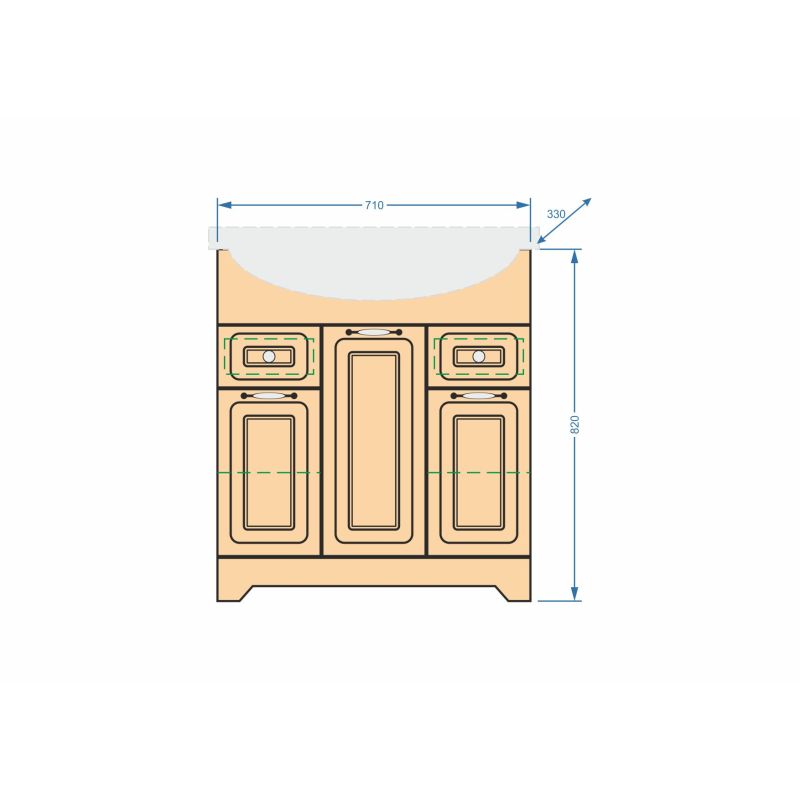 Тумба под раковину Stella Polar Кармела 75 SP-00000179 Карпатская ель