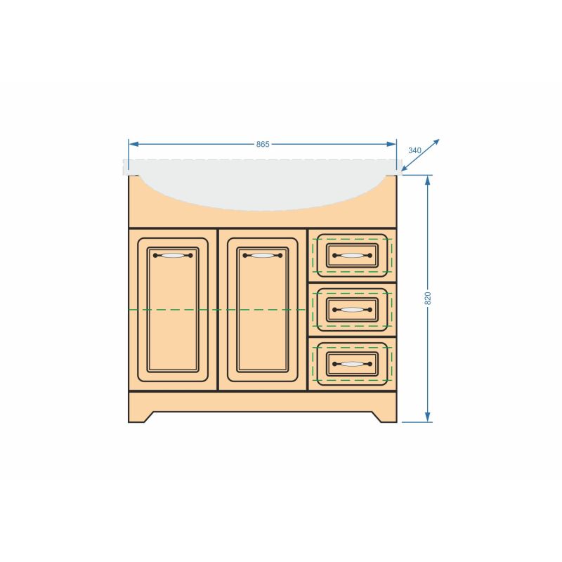 Тумба под раковину Stella Polar Кармела 90 SP-00000180 Карпатская ель