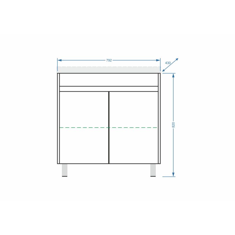 Тумба под раковину Stella Polar Фаворита 80 SP-00000164 Белая