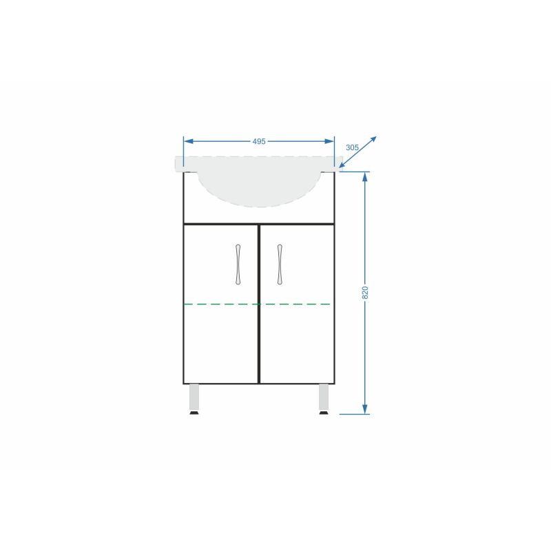 Тумба под раковину Stella Polar Концепт 55 Эко SP-00000047 Белая