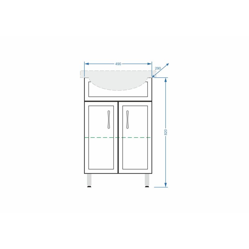 Тумба под раковину Stella Polar Концепт 55 SP-00000045 Белая