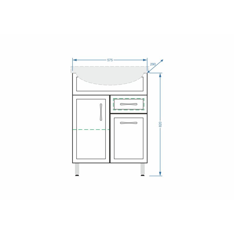 Тумба под раковину Stella Polar Концепт 60 SP-00000053 Белая