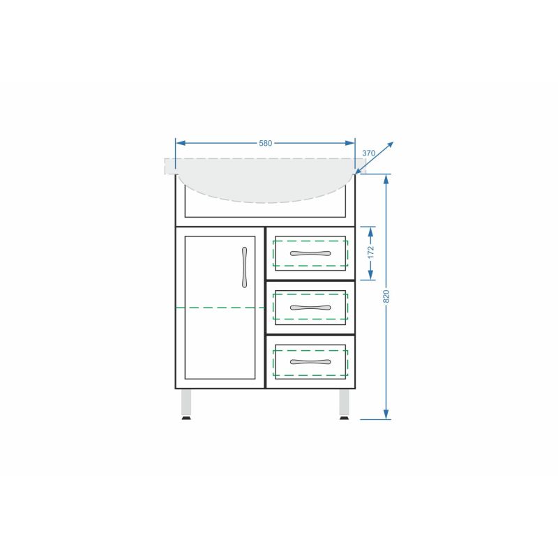 Тумба под раковину Stella Polar Концепт 65 SP-00000755 Белая