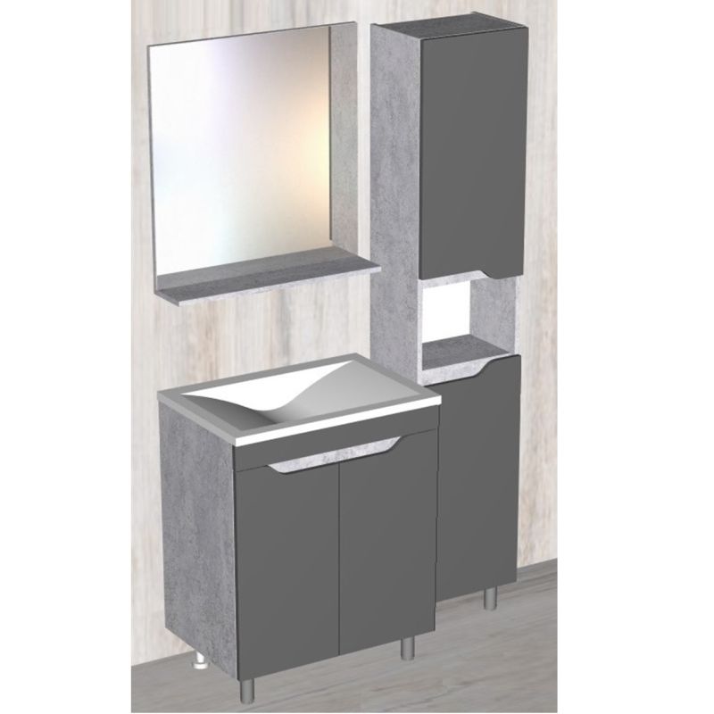 Тумба под раковину Stella Polar Абигель 80 SP-00001080 Серая Цемент