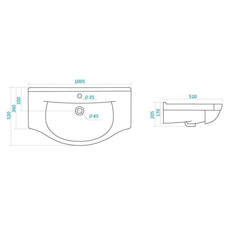 Тумба под раковину Stella Polar Кармела 100 SP-00000176 Ольха белая