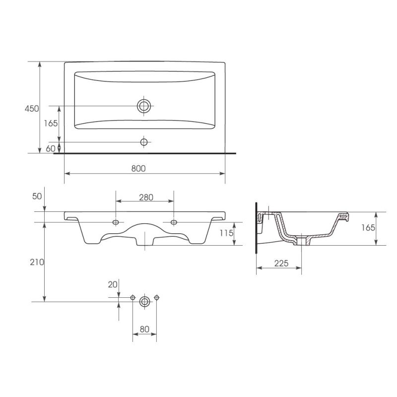 Тумба под раковину Stella Polar Фиора 80 SP-00000213 Белая