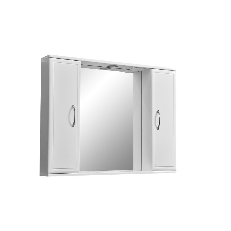 Зеркало со шкафом Stella Polar Концепт 90/C SP-00000131 90 см с подсветкой, белый Зеркало со шкафом Stella Polar Концепт 90/C SP-00000131 90 см с подсветкой, белый