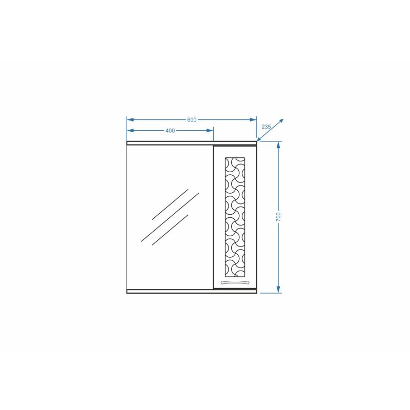 Зеркало со шкафом Stella Polar Ванда 60/С SP-00000199 с подсветкой, белое