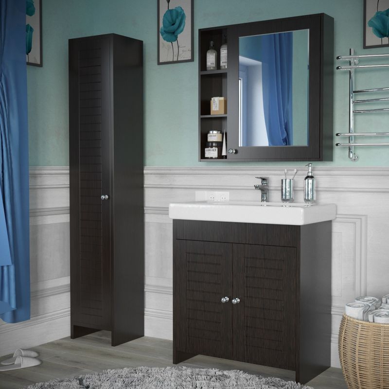 Зеркало со шкафом Stella Polar Монтоне 80 SP-00000158 80 см, венге