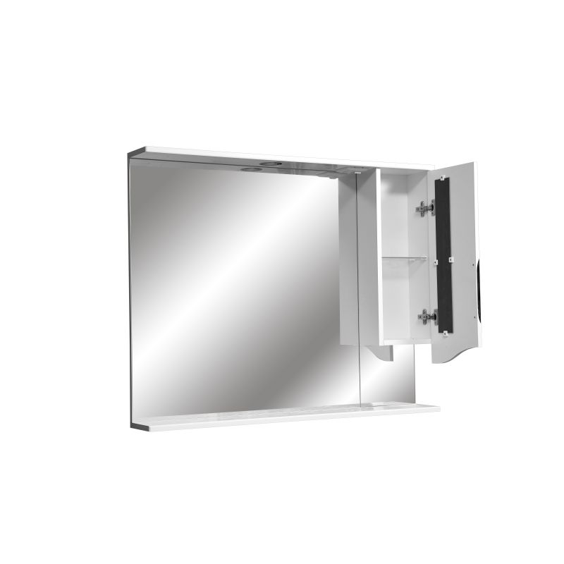 Зеркало со шкафом Stella Polar Сильва 100/C SP-00000207 100 см с подсветкой, белый