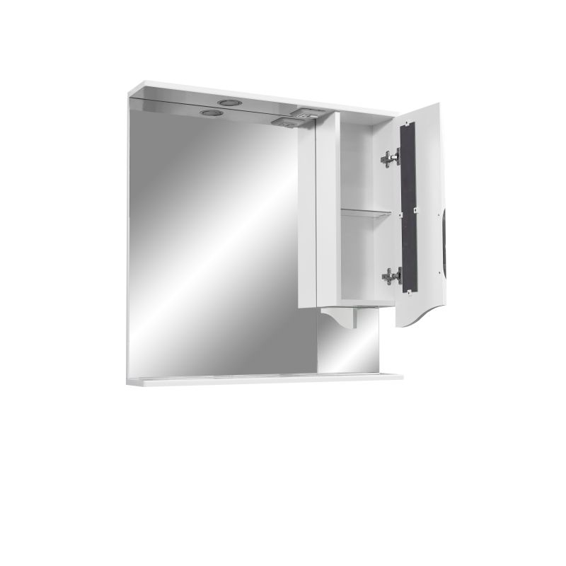 Зеркало со шкафом Stella Polar Сильва 80/C SP-00000206 80 см с подсветкой, белый