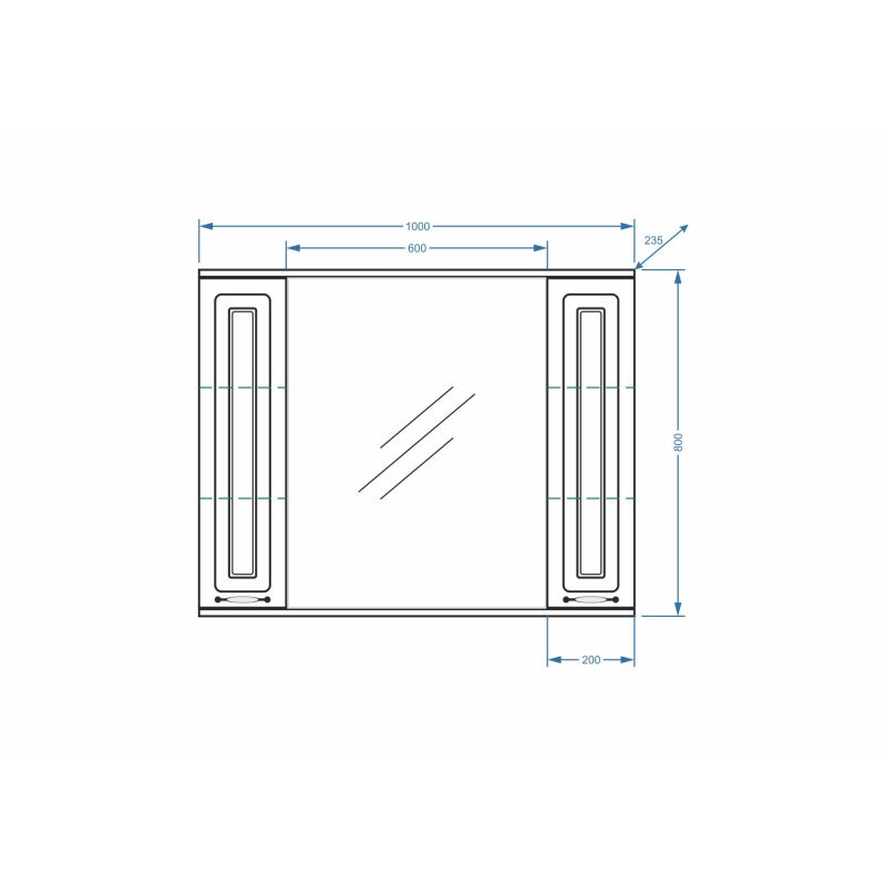 Зеркало со шкафом Stella Polar Кармела 100/C SP-00000187 100 см, ольха белая