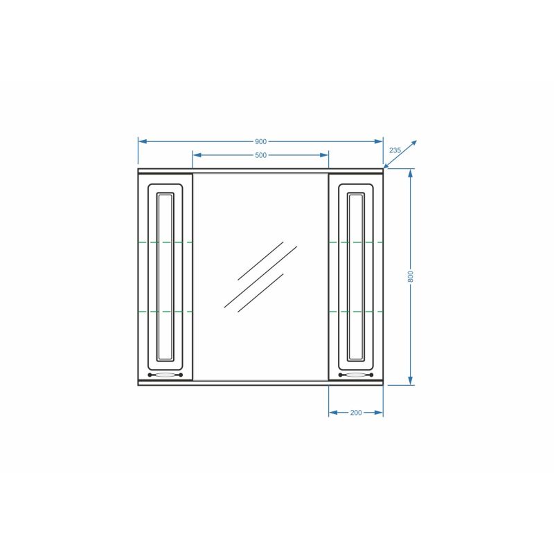 Зеркало со шкафом Stella Polar Кармела 90/C SP-00000186 90 см, ольха белая