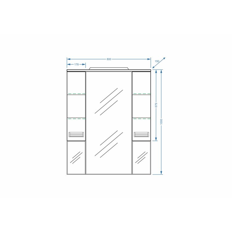 Зеркало со шкафом Stella Polar Фиора 80/C SP-00000210 80 см с подсветкой, белый