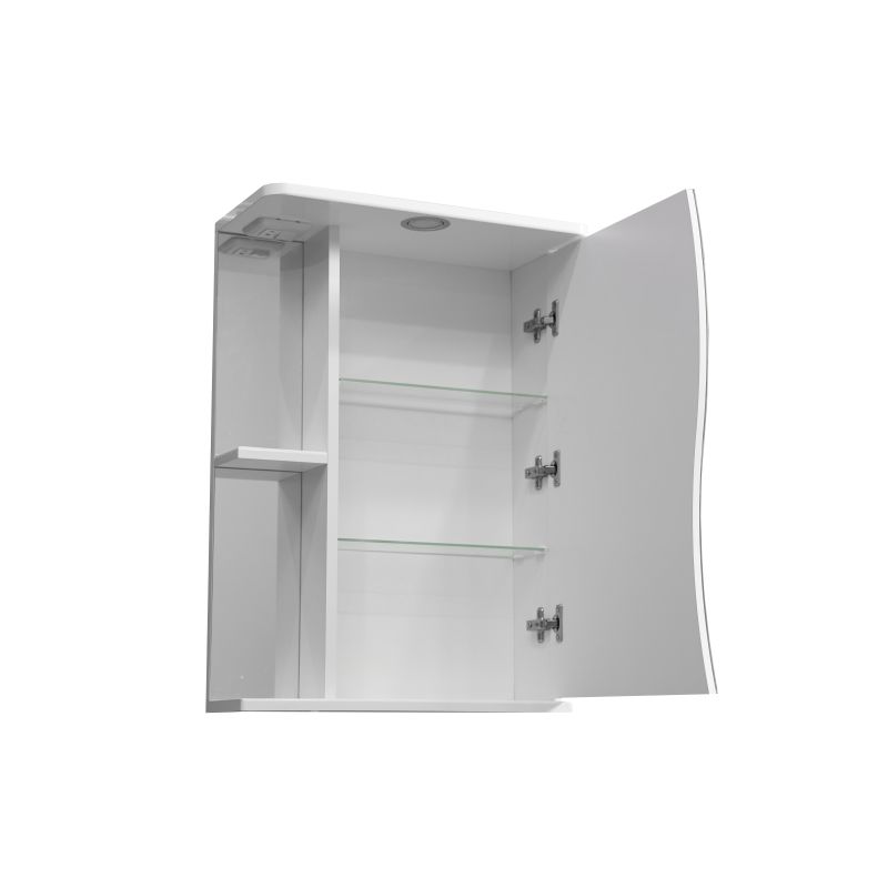 Зеркало со шкафом Stella Polar Верея 55 SP-00000041 левый/правый, подвесной, с подсветкой, белый