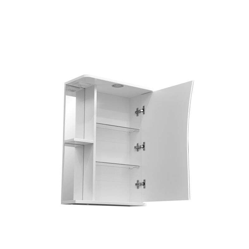 Зеркало со шкафом Stella Polar Волна 50 см SP-00000034 с подсветкой, белый