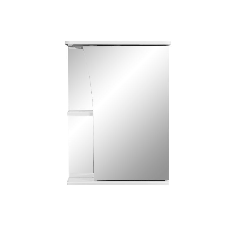 Зеркало со шкафом Stella Polar Волна 50 см SP-00000034 с подсветкой, белый