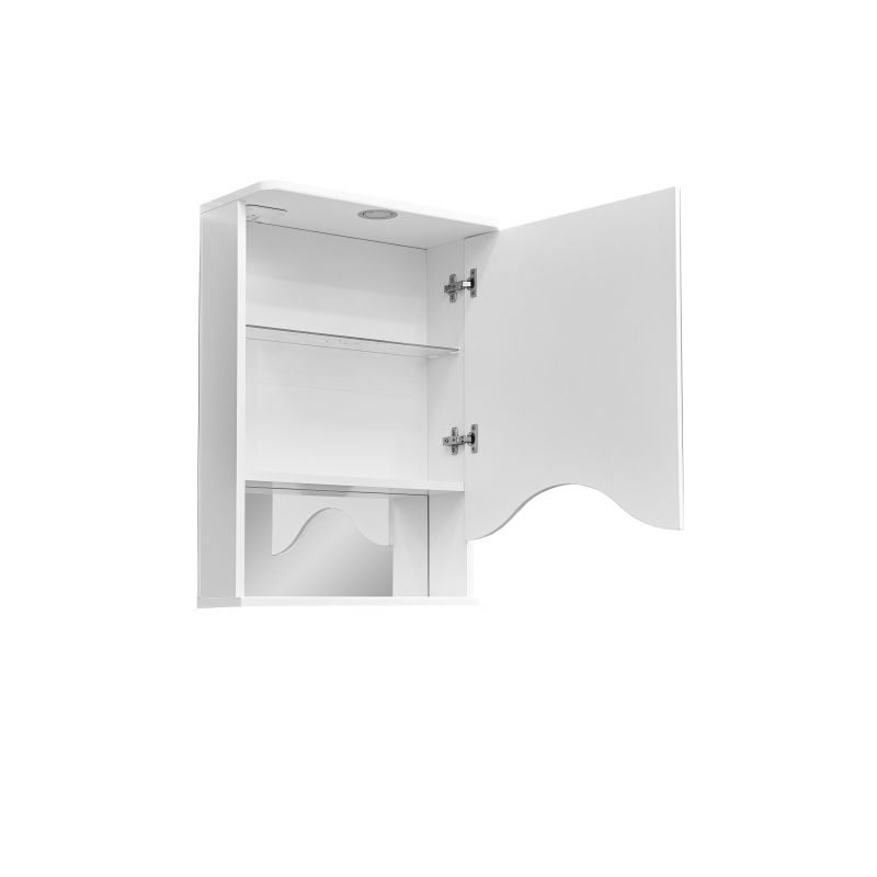 Зеркало со шкафом Stella Polar Волна Лиана 50 SP-00000036 с подсветкой Белый