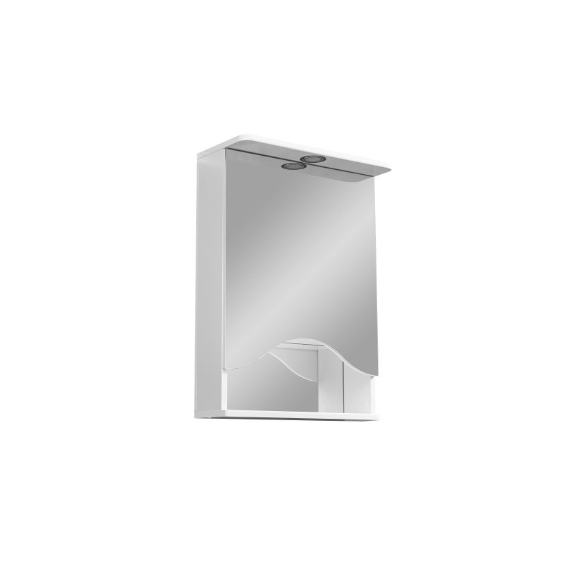 Зеркало со шкафом Stella Polar Волна Лиана 50 SP-00000036 с подсветкой Белый