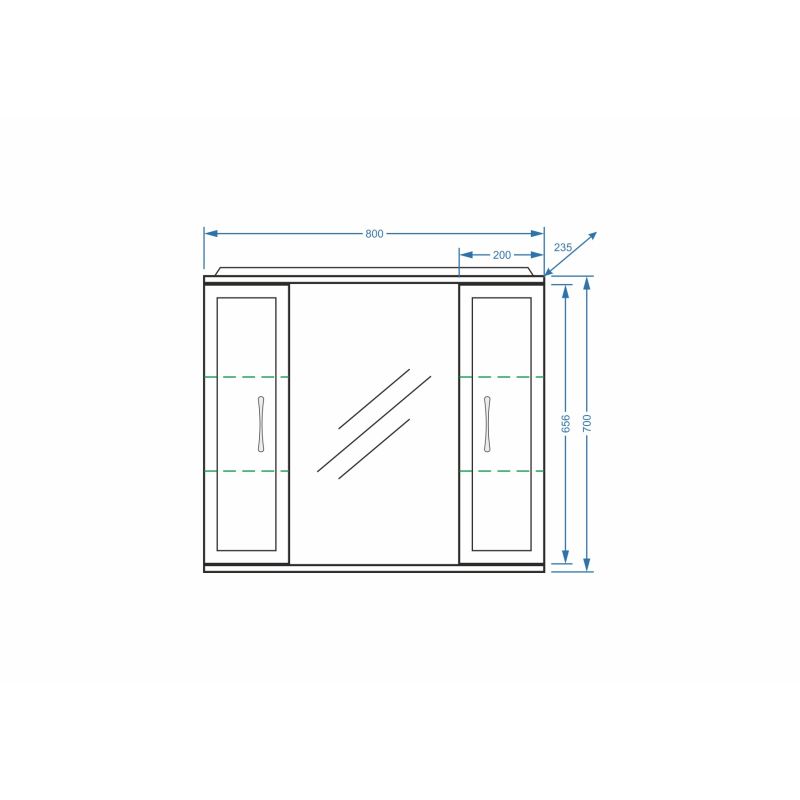 Зеркало со шкафом Stella Polar Концепт 80/C SP-00000059 80 см с подсветкой, белый