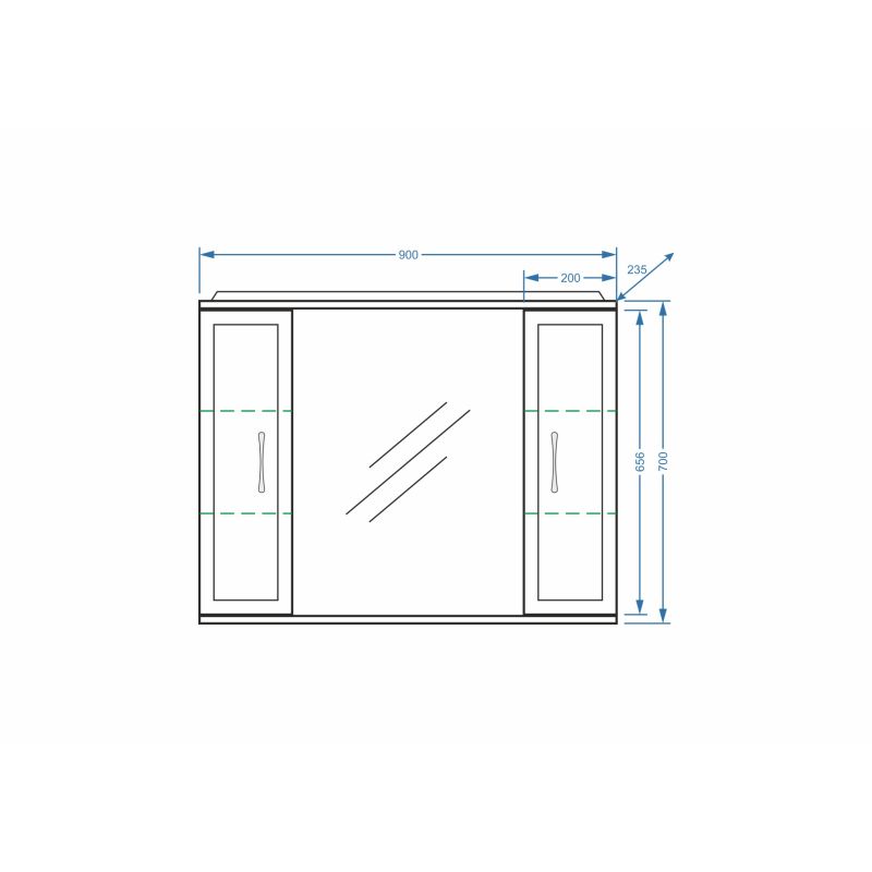 Зеркало со шкафом Stella Polar Концепт 90/C SP-00000131 90 см с подсветкой, белый